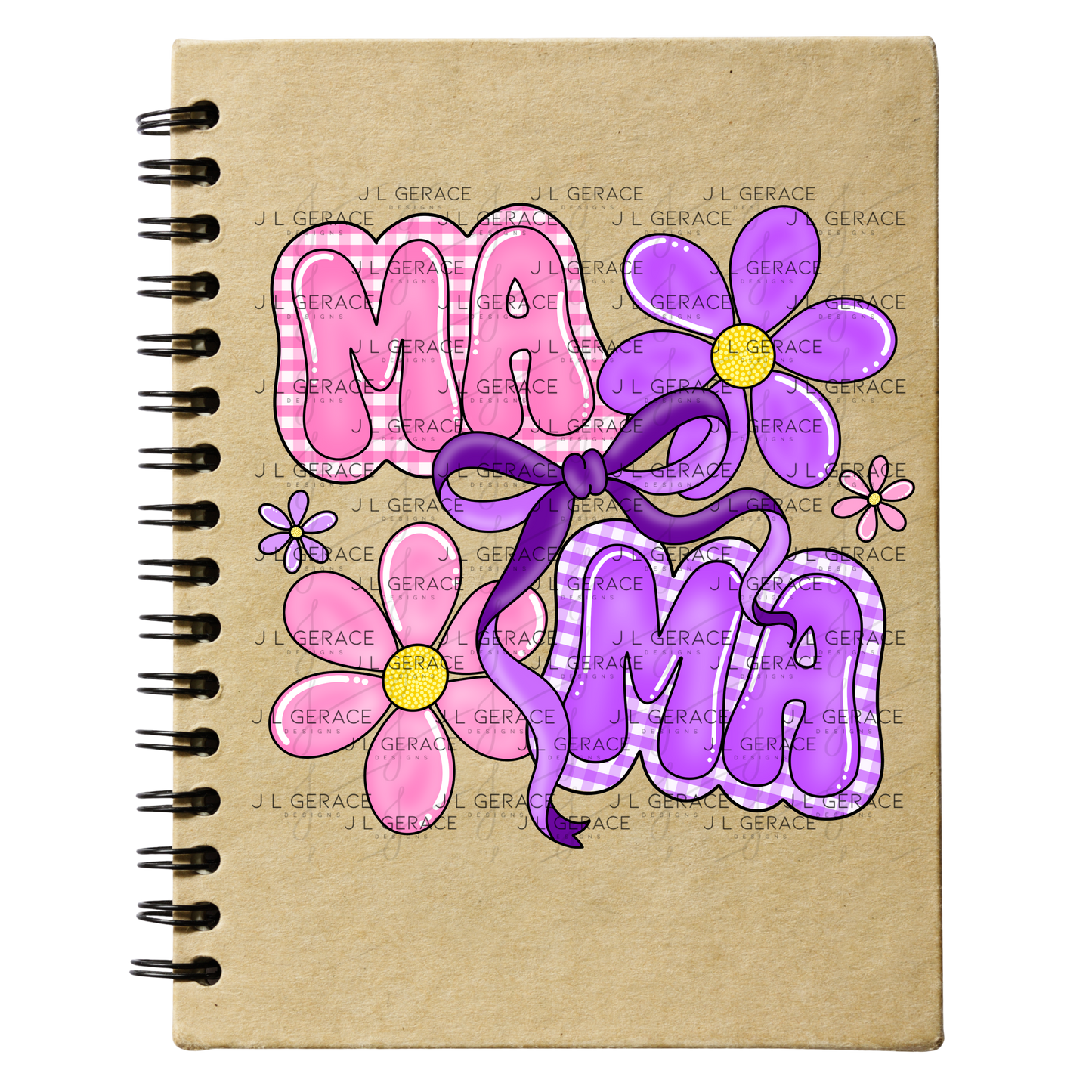 Mama Floral Bow PNG Design