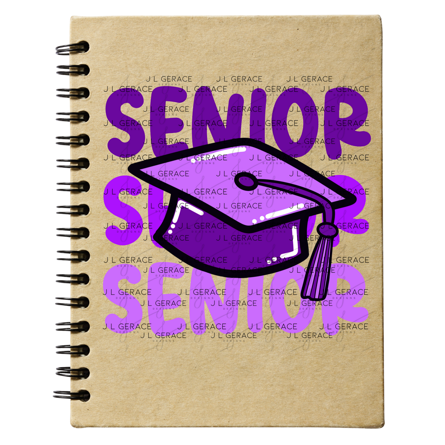 Senior PNG – Purple Graduation Cap Lettering Design