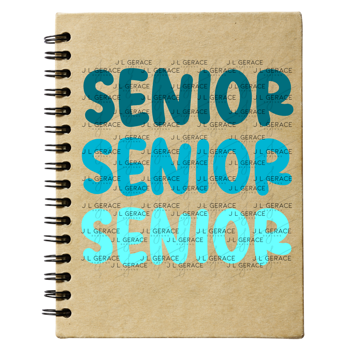 Senior PNG – Teal Gradient Graduation Lettering Design