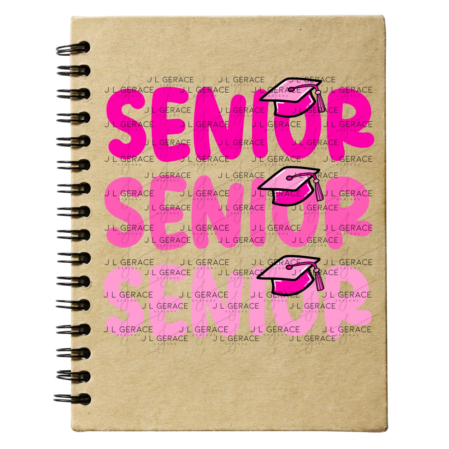 Senior PNG – Pink Graduation Cap Lettering Design