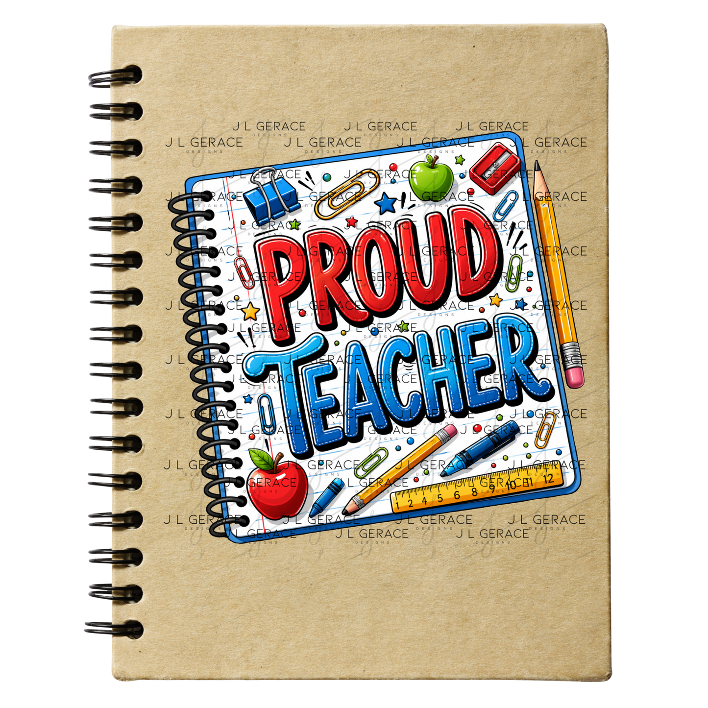Bold Proud Teacher School Supplies PNG Digital Download