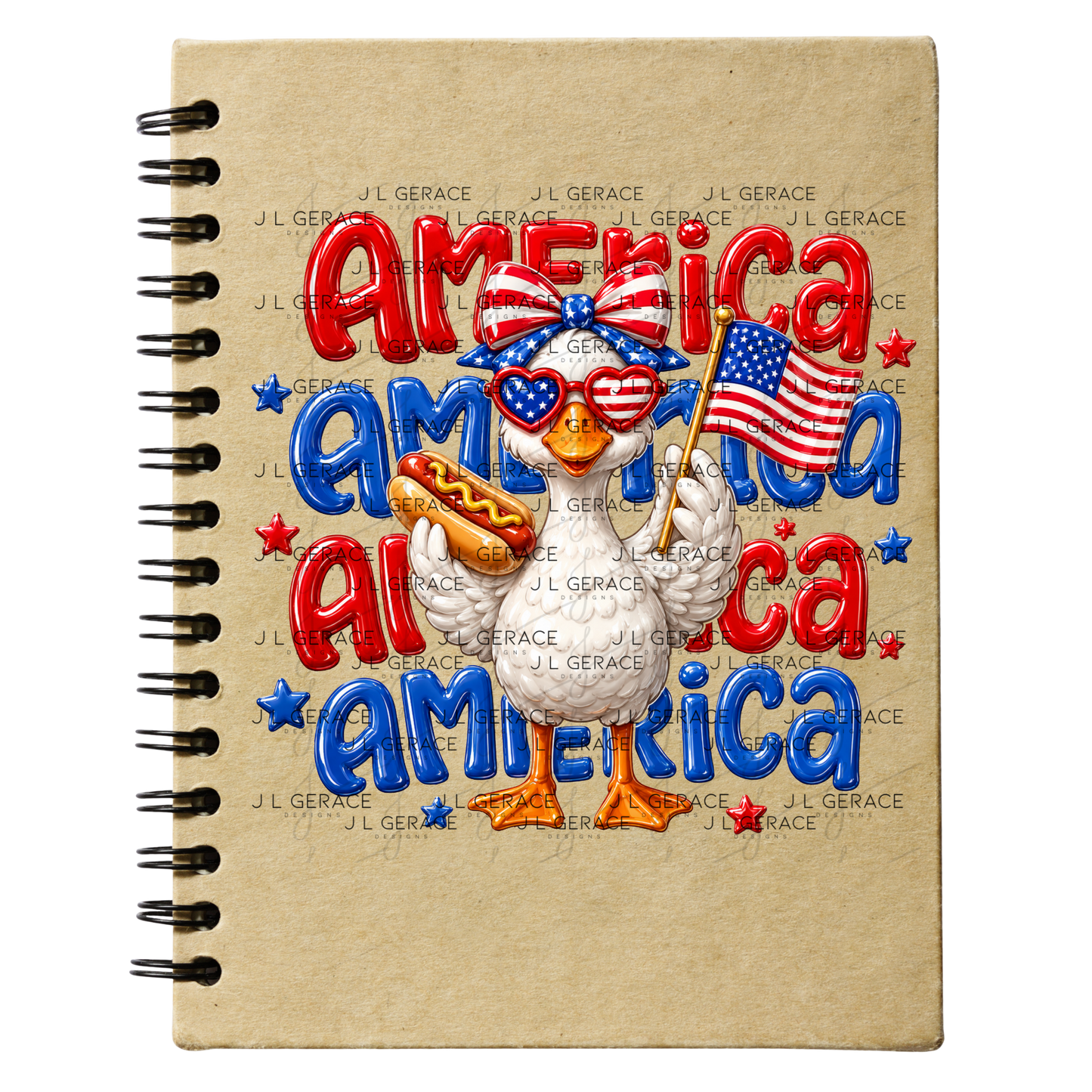 America Goose Hotdog Patriotic PNG Design