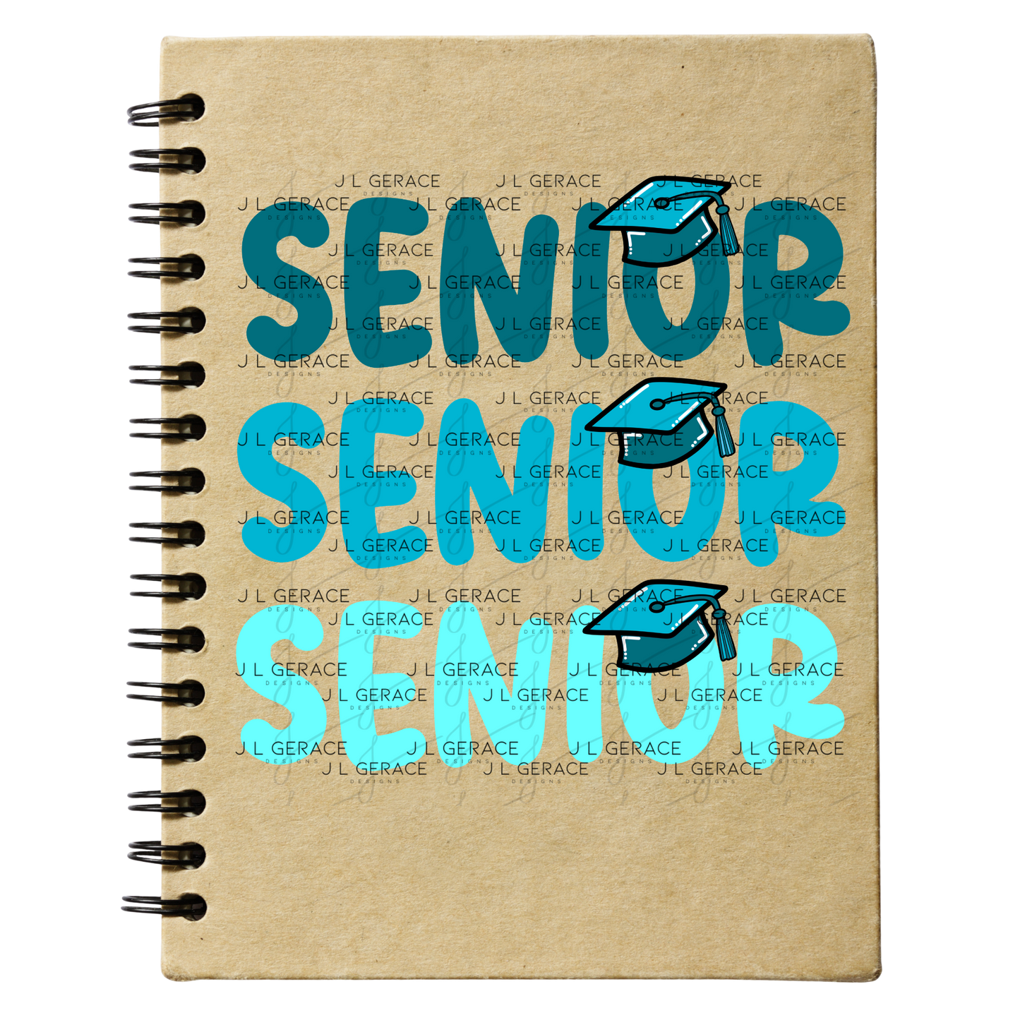 Senior PNG – Teal Graduation Cap Lettering Design