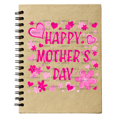 Happy Mothers Day PNG – Pink Hearts Floral Sublimation Design