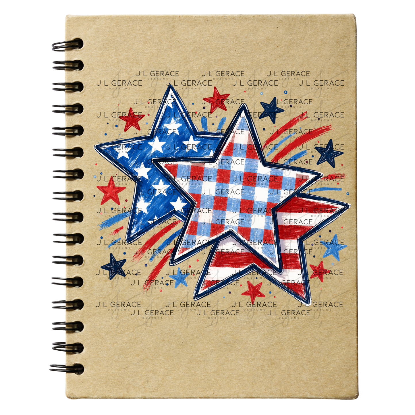 Patriotic Watercolor Stars PNG Design