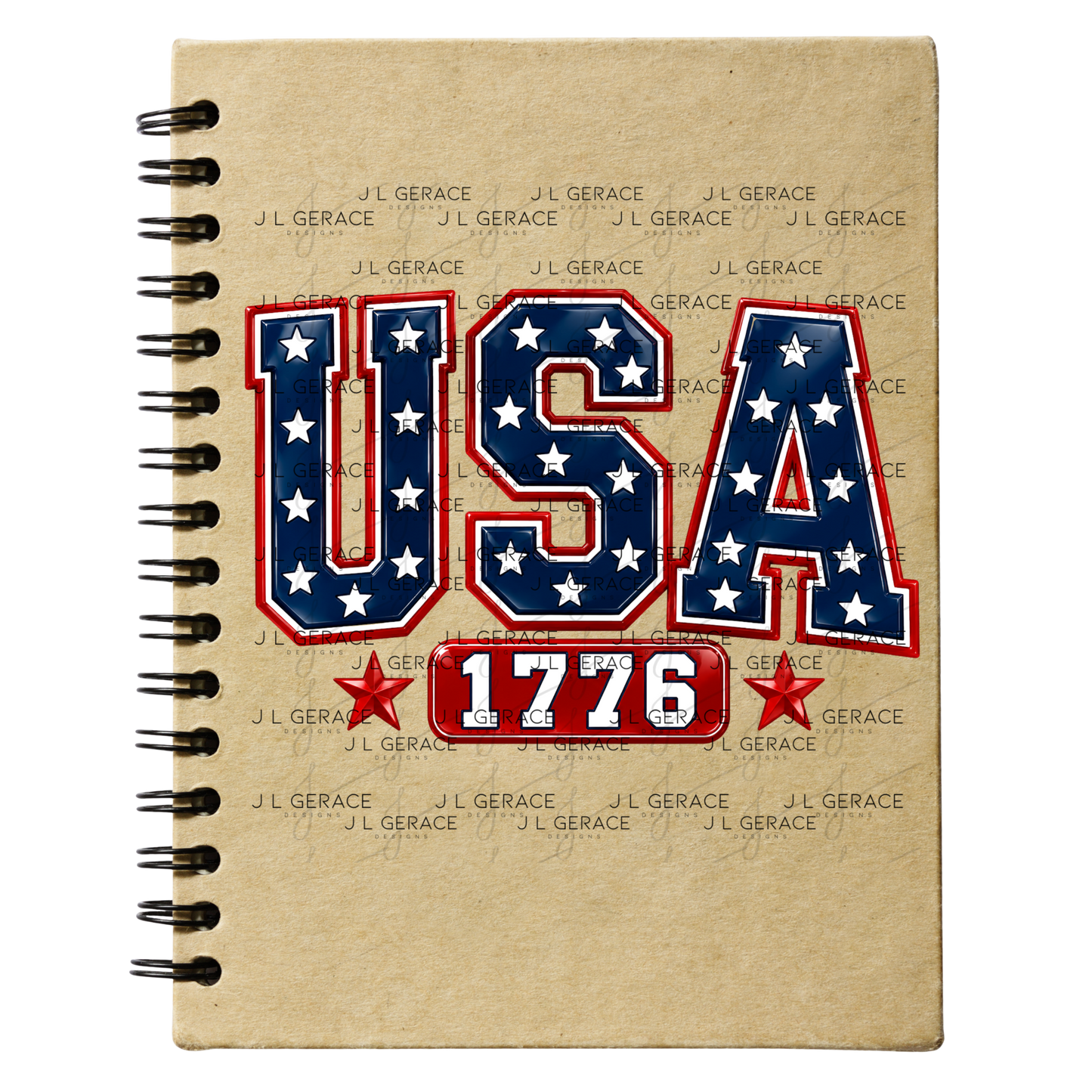 USA 1776 Glossy Patriotic PNG Design