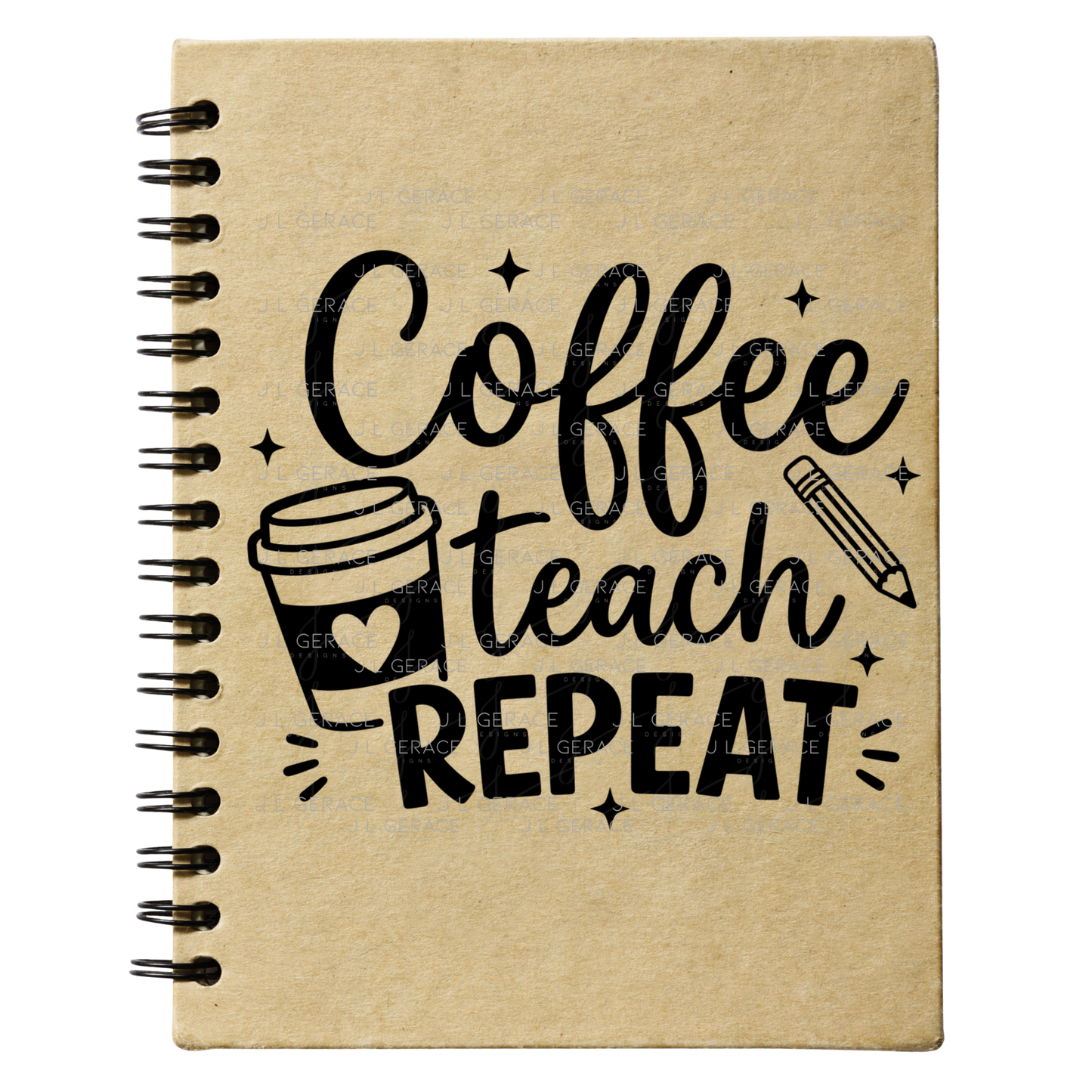 Coffee Teach Repeat Teacher PNG Bundle Digital Download (2 Colors)
