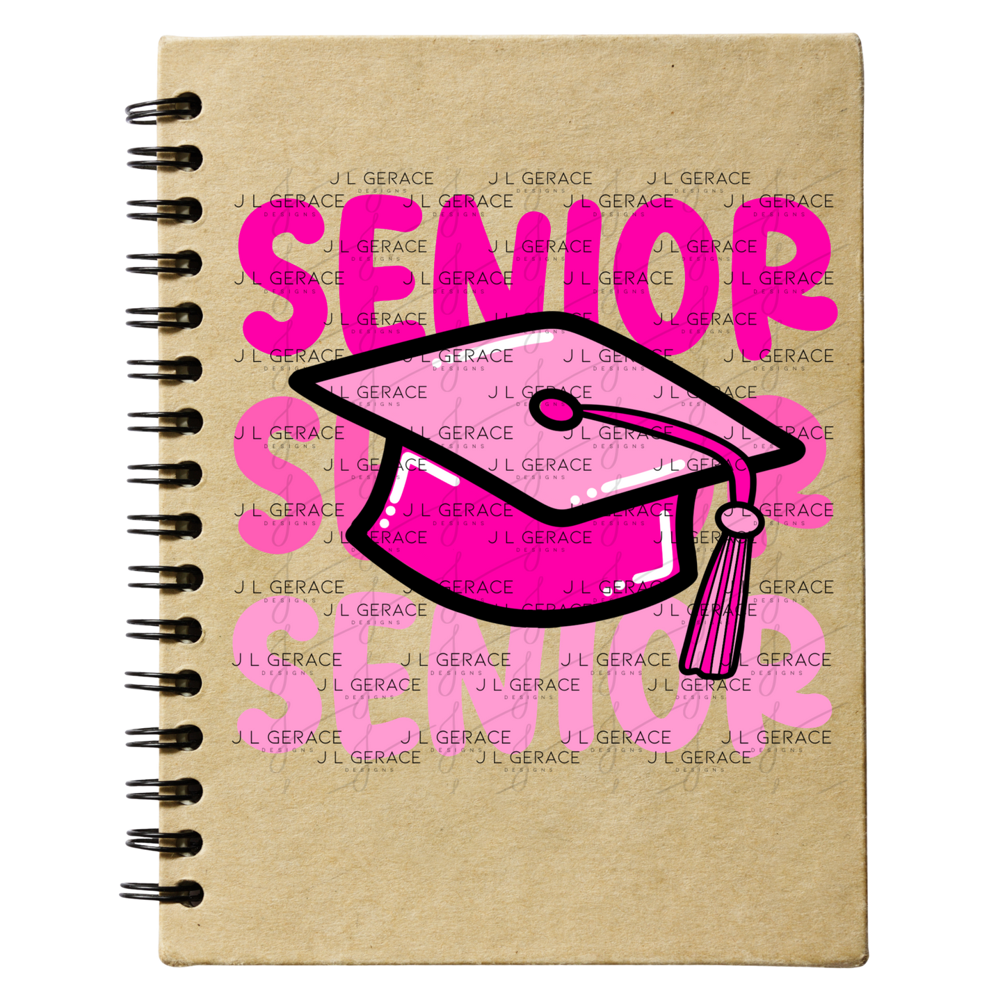 Senior PNG – Pink Graduation Cap Lettering Design