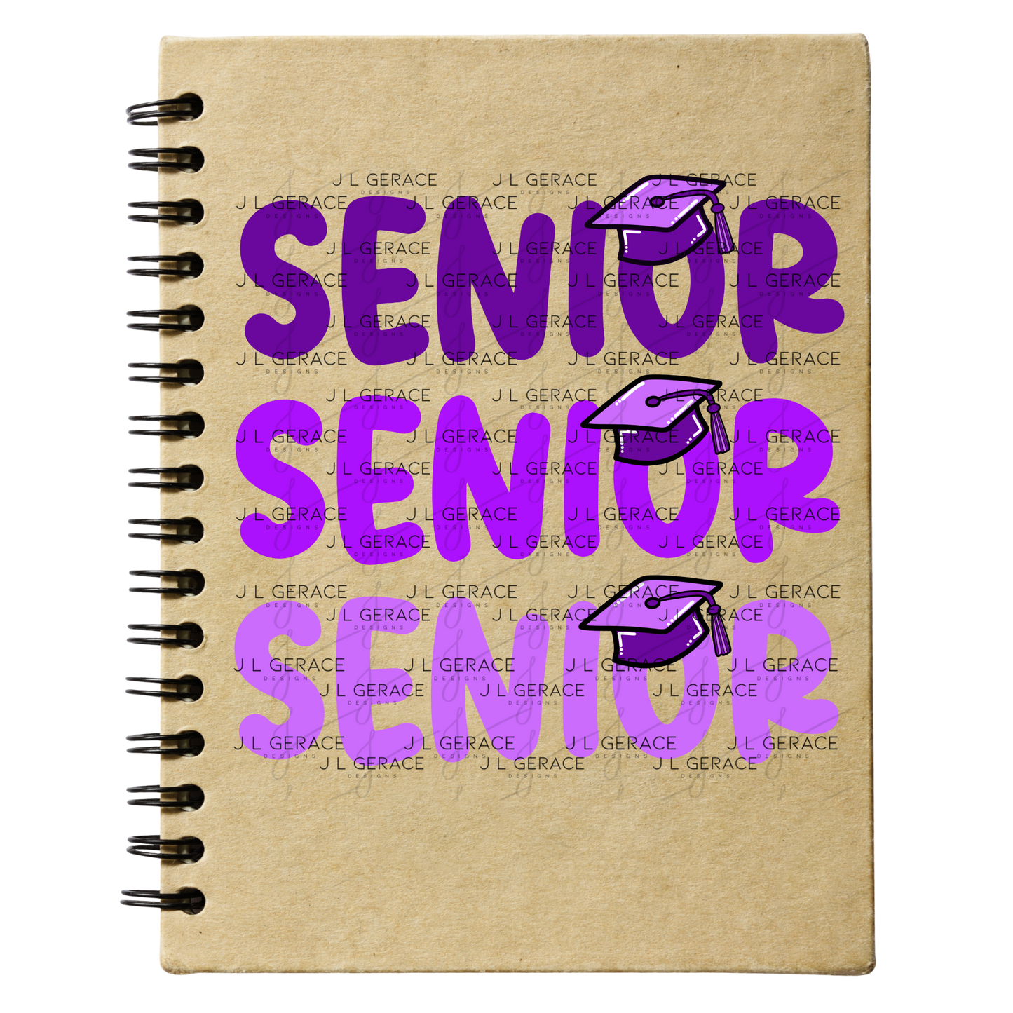 Senior PNG – Purple Graduation Cap Lettering Design