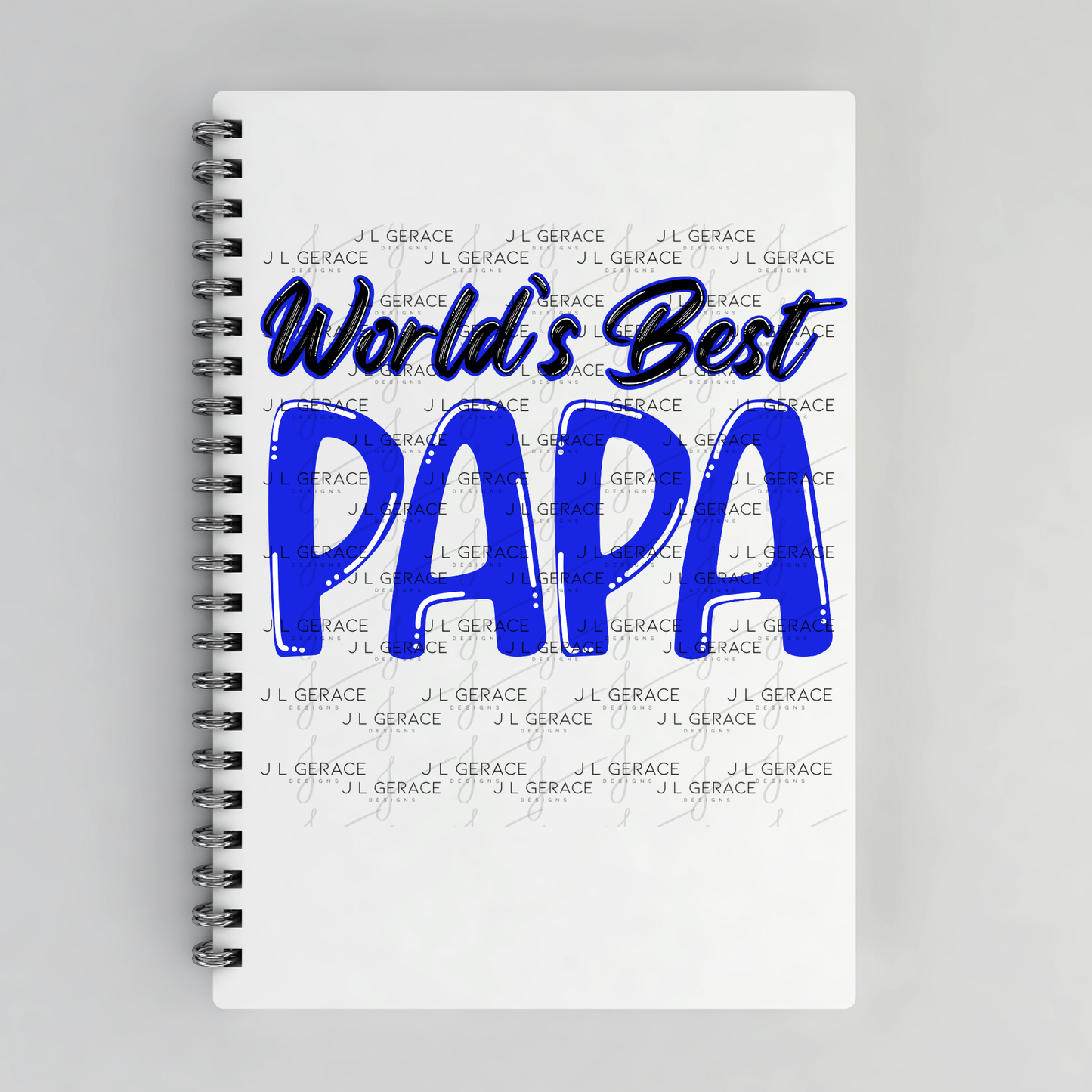 World’s Best Papa PNG – Blue Glossy Typography Design
