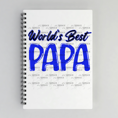 World’s Best Papa PNG – Blue Glossy Typography Design
