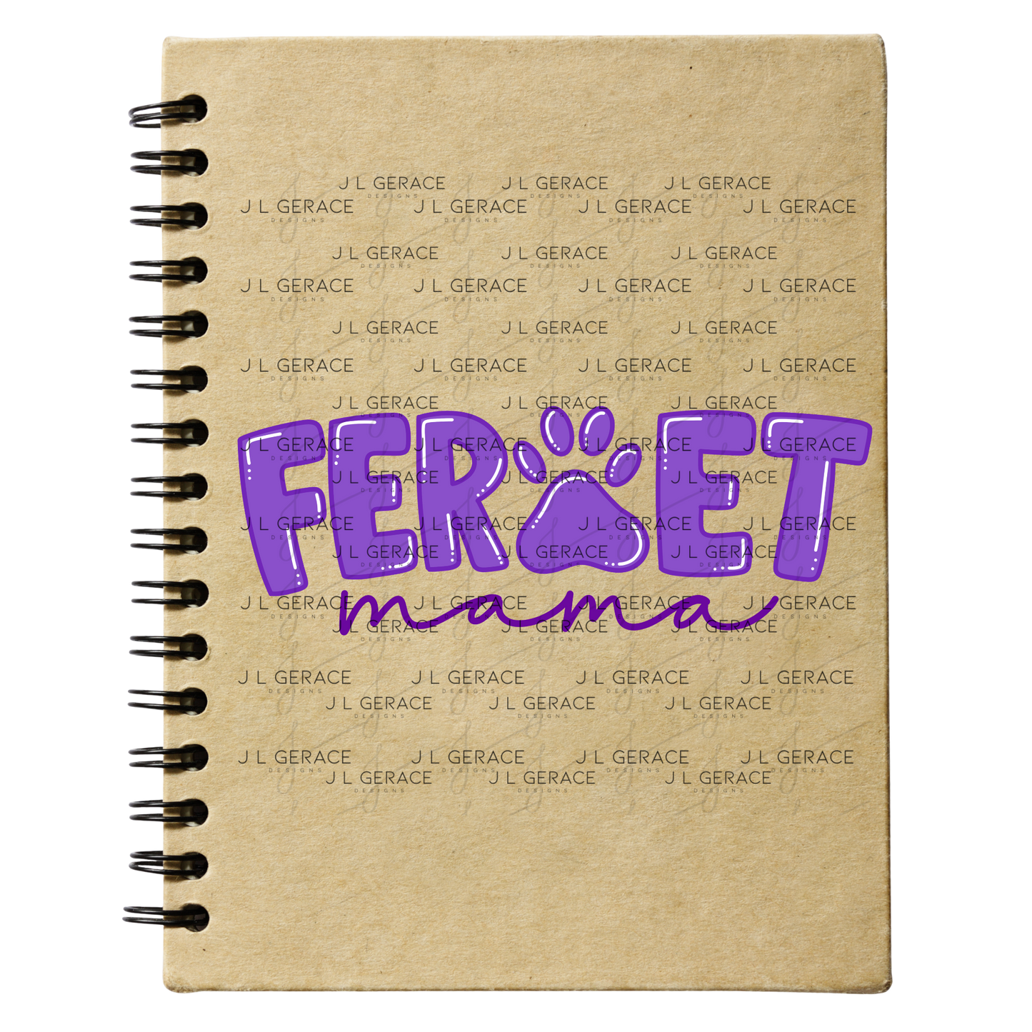 Ferret Mama PNG – Purple Paw Print Design for Pet Lovers