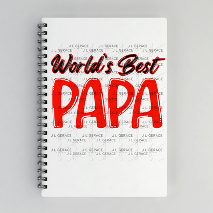 World’s Best Papa PNG – Red Glossy Typography Design