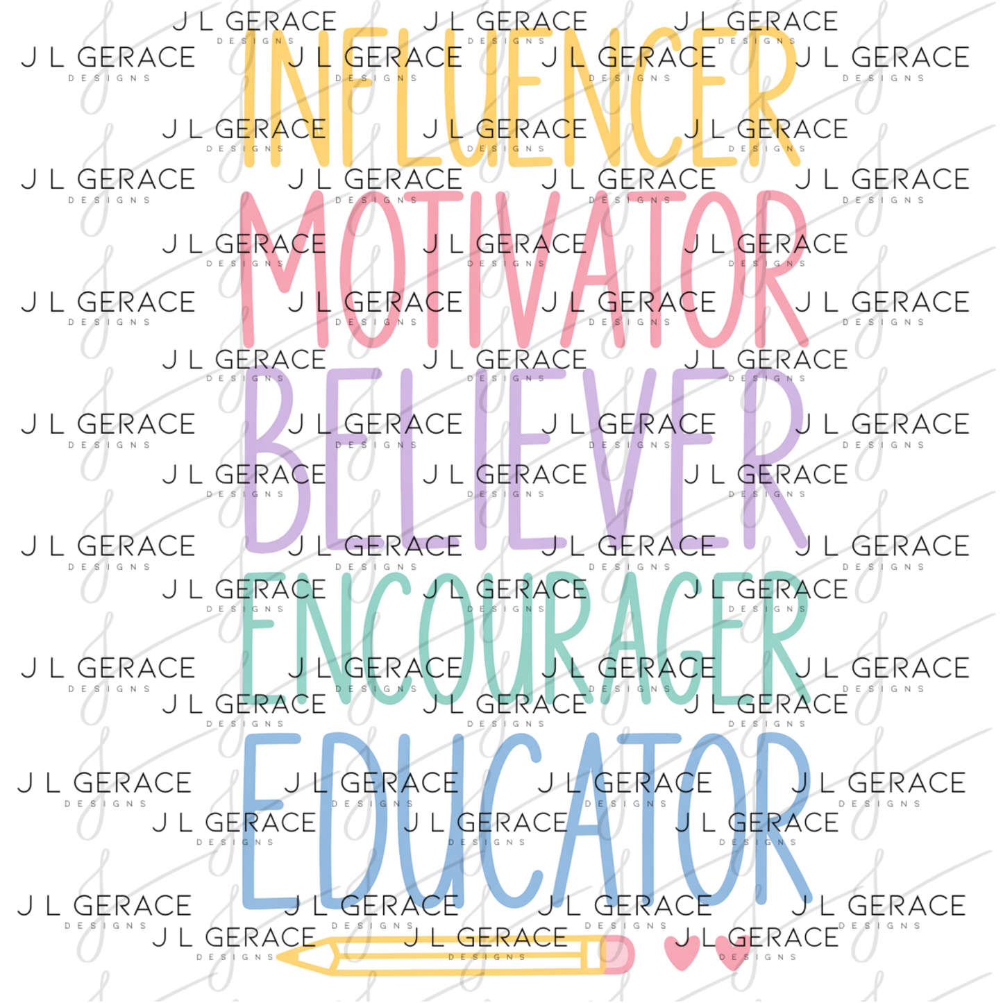 Influencer Motivator Believer Educator Teacher Colorful PNG