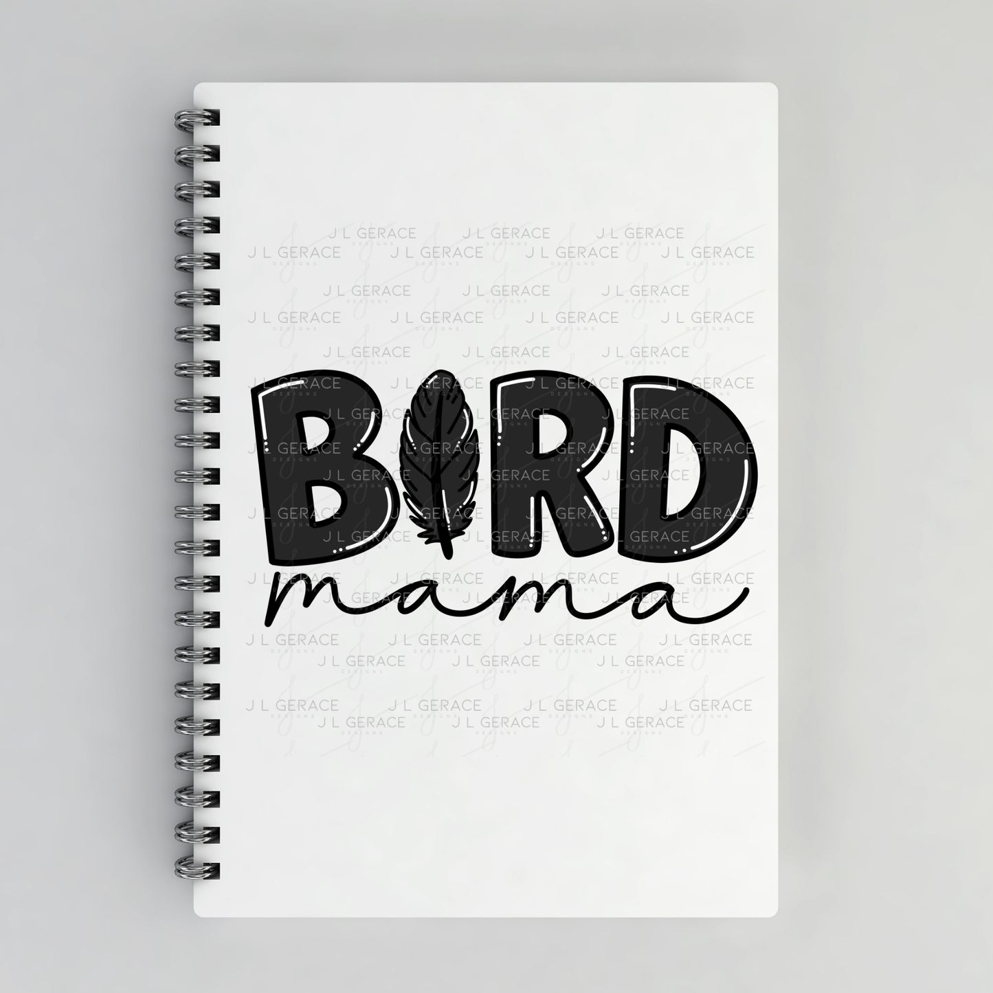 Bird PNG – Black Word Design with Feather Letter
