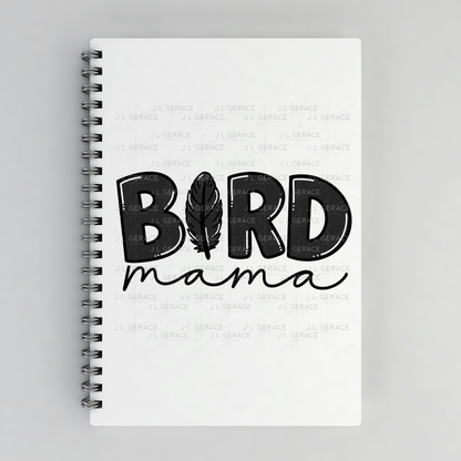 Bird PNG – Black Word Design with Feather Letter