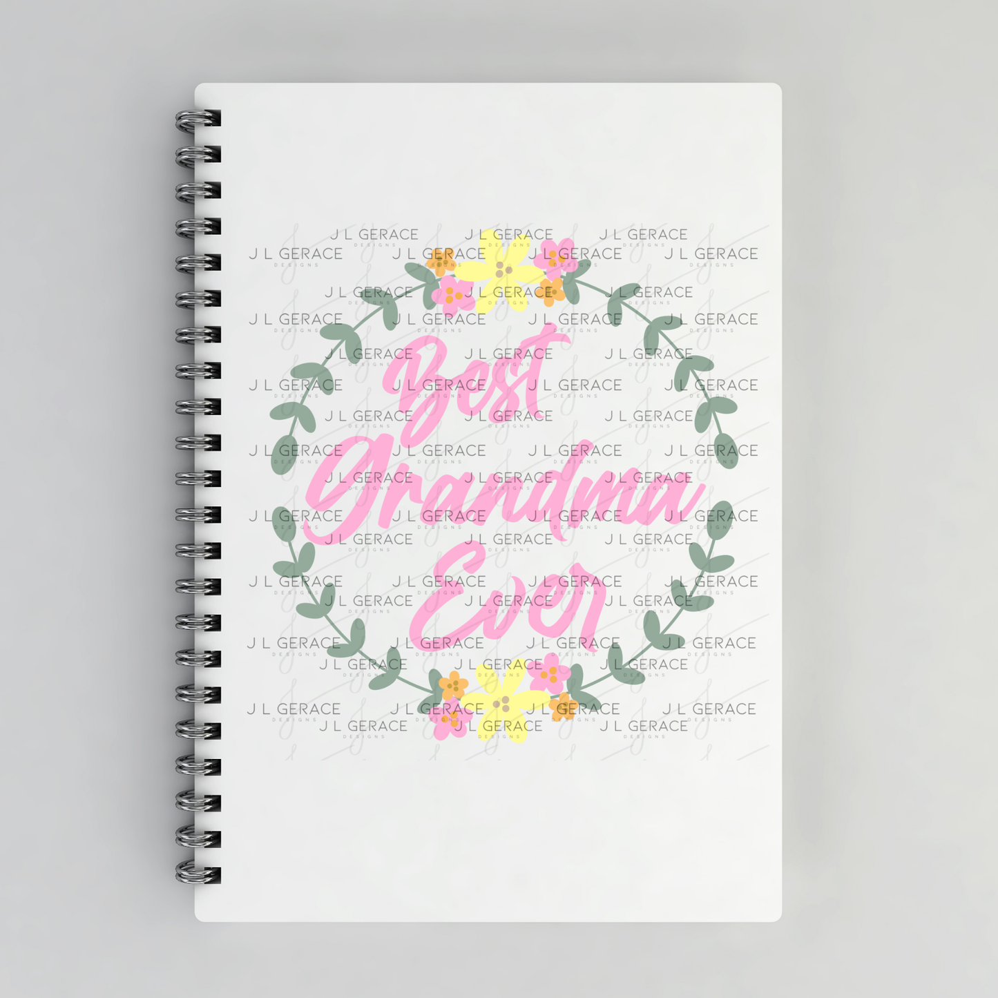 Best Grandma Ever PNG – Floral Wreath Script Sublimation Design