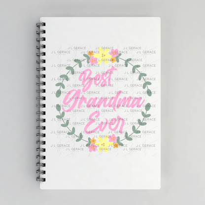 Best Grandma Ever PNG – Floral Wreath Script Sublimation Design