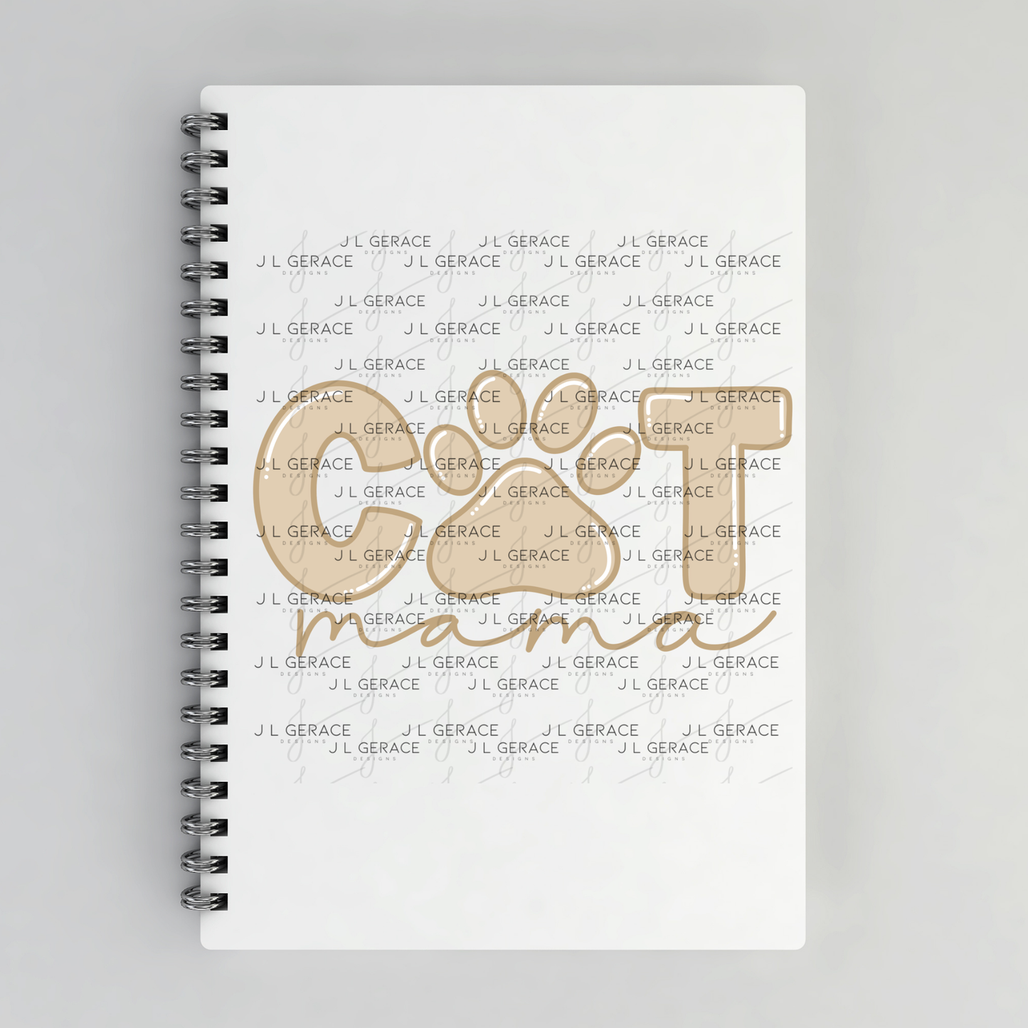 Cat Mama PNG – Neutral Tan Paw Print Pet Lover Sublimation Design