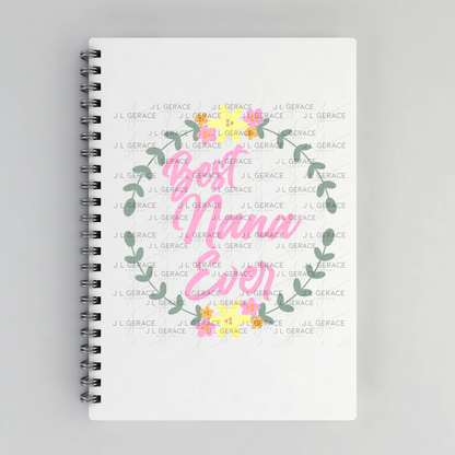 Best Nana Ever PNG – Floral Wreath Script Sublimation Design