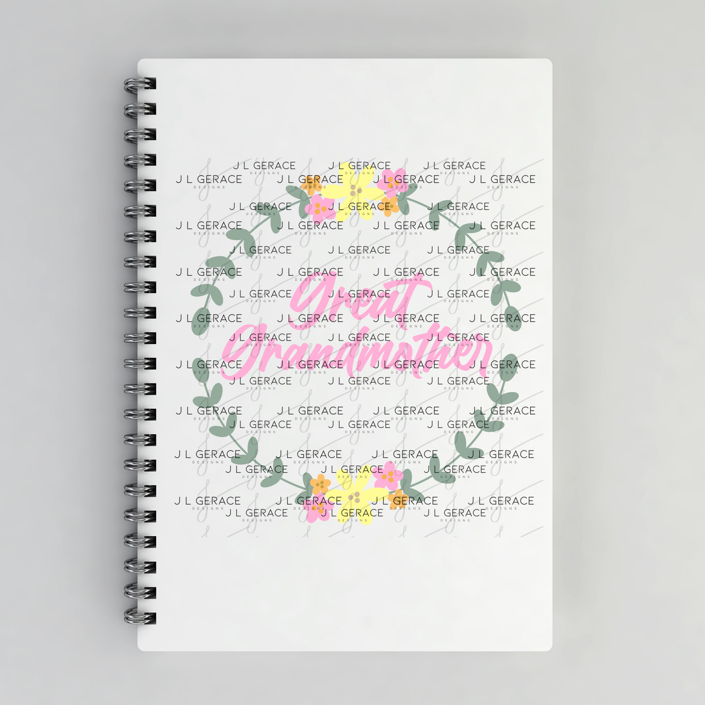Great Grandmother PNG – Floral Wreath Script Sublimation Design