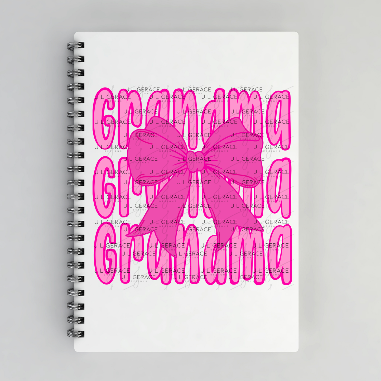 Grandma PNG – Pink Bow Layered Name Sublimation Design