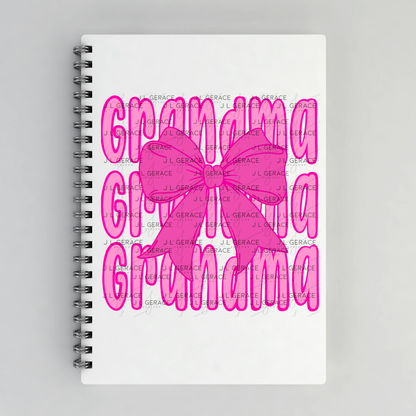 Grandma PNG – Pink Bow Layered Name Sublimation Design