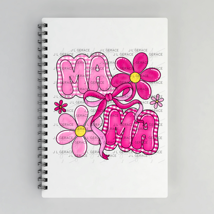 Mama Floral Bow Pink PNG Design