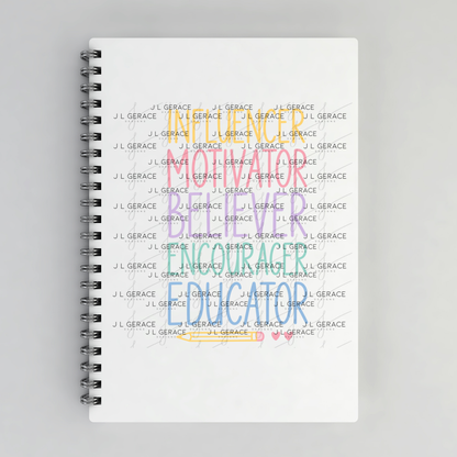 Influencer Motivator Believer Educator Teacher Colorful PNG