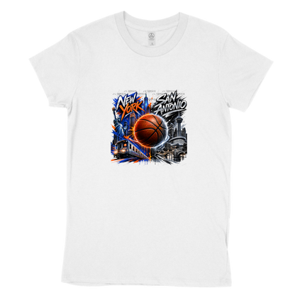 New York vs San Antonio Graffiti Basketball PNG Design