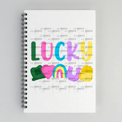 Lucky PNG, St Patrick Shirt Design, Rainbow Shamrock Sublimation PNG Download