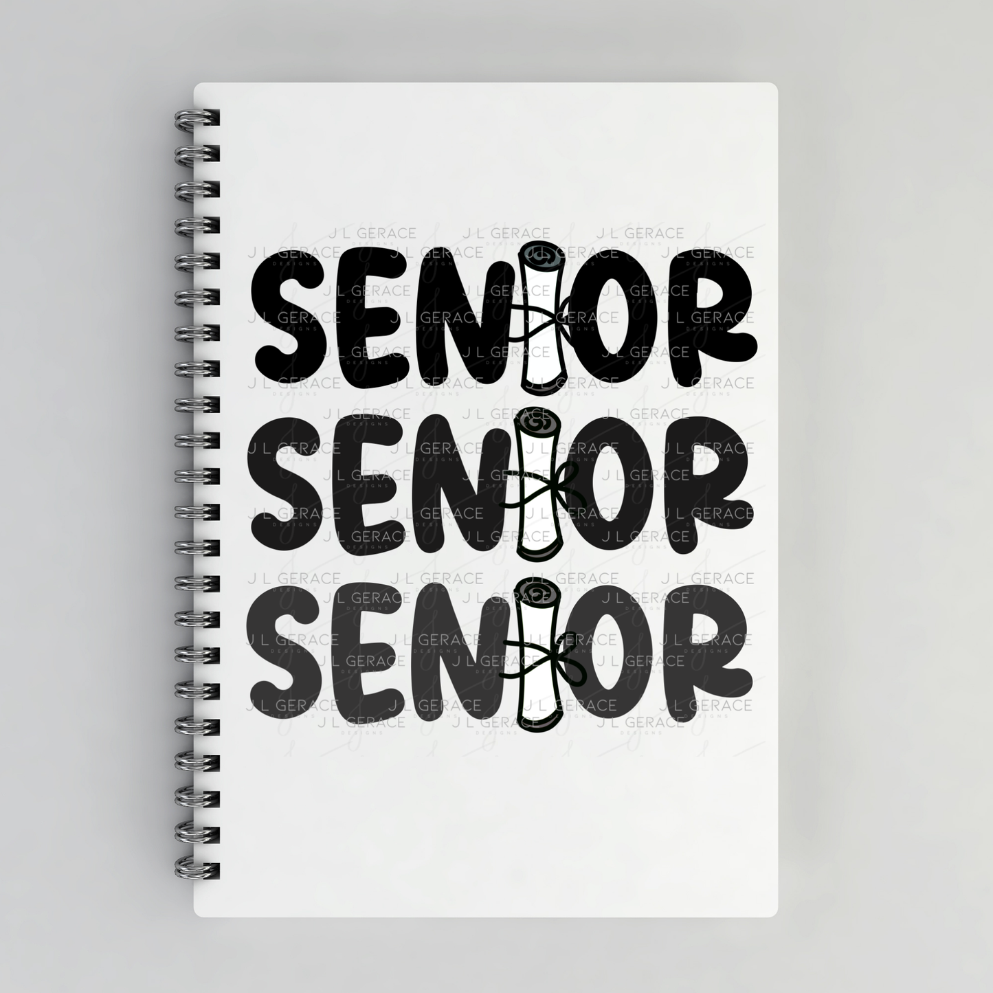 Senior PNG – Black Diploma Letter Graduation Design