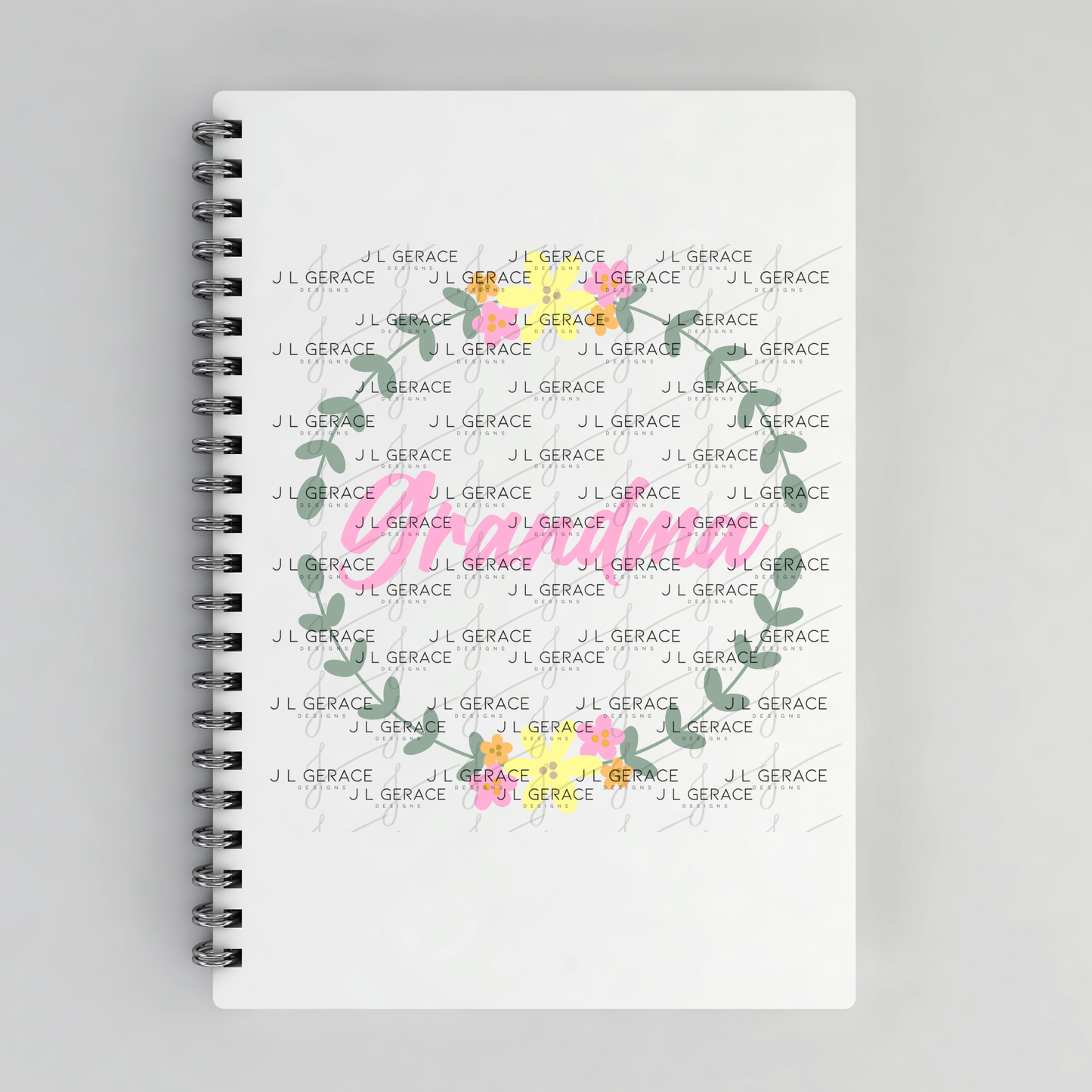 Grandma PNG – Floral Wreath Script Name Sublimation Design