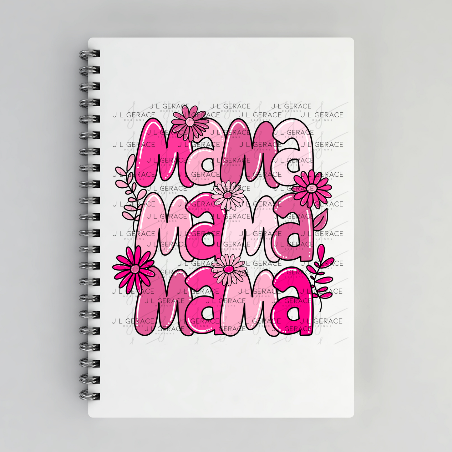 Mama Mama Mama Pink Floral PNG Design