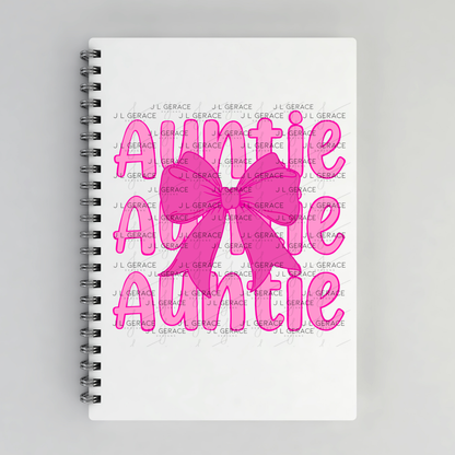 Auntie Bow PNG – Cute Pink Typography Sublimation Design