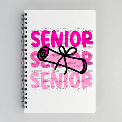 Senior PNG – Pink Diploma Graduation Lettering Design