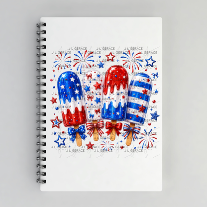 Patriotic Popsicles Fireworks PNG Design