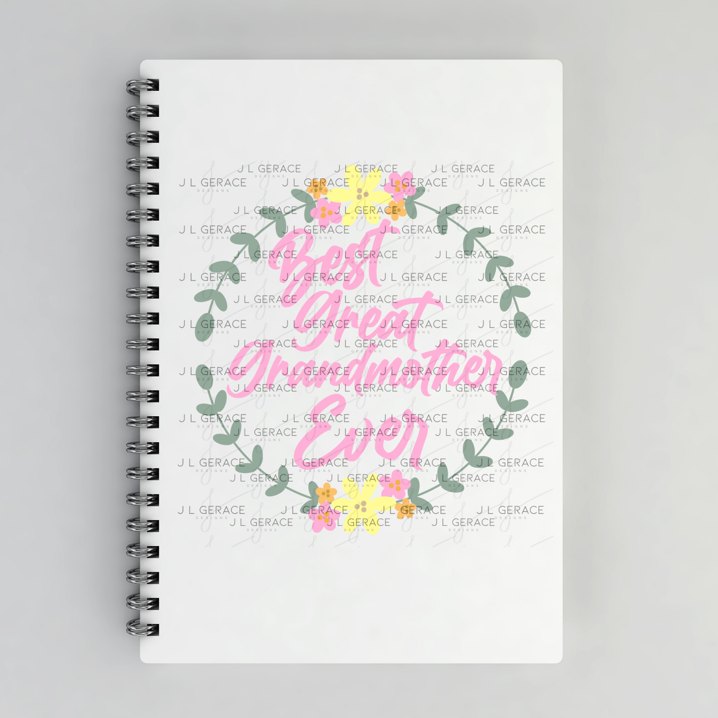 Best Great Grandmother Ever PNG – Floral Wreath Script Sublimation Design