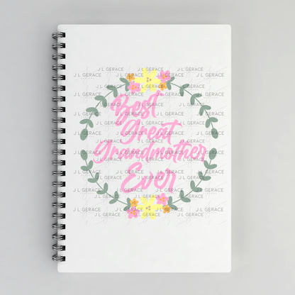 Best Great Grandmother Ever PNG – Floral Wreath Script Sublimation Design