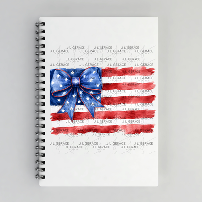 America Watercolor Flag Bow PNG Design