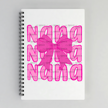 Nana Bow PNG – Pink Coquette Style Sublimation Design