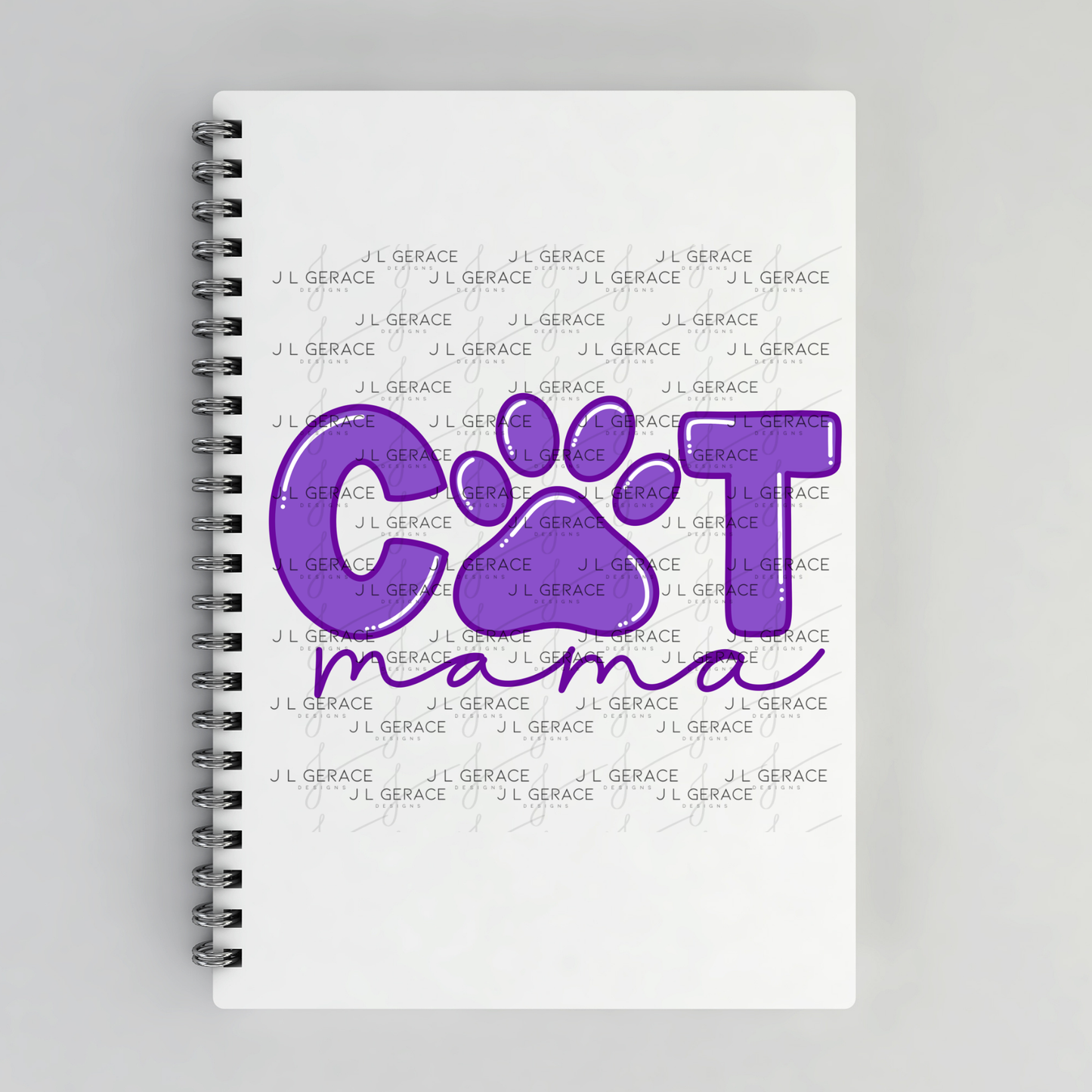 Cat Mama PNG – Purple Paw Print Pet Lover Sublimation Design