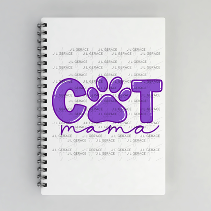 Cat Mama PNG – Purple Paw Print Pet Lover Sublimation Design
