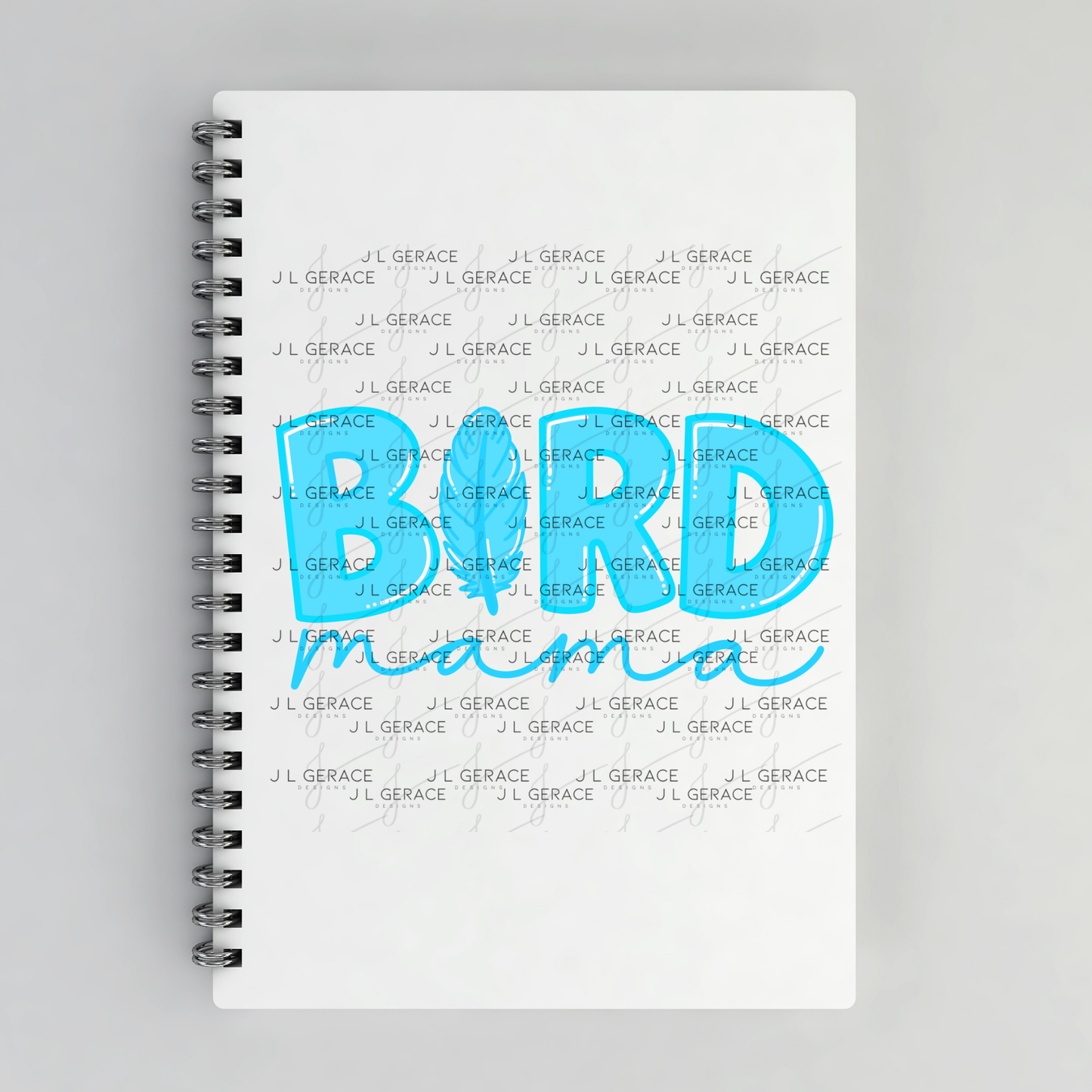 Bird Mama PNG – Blue Feather Design with Feather Letter