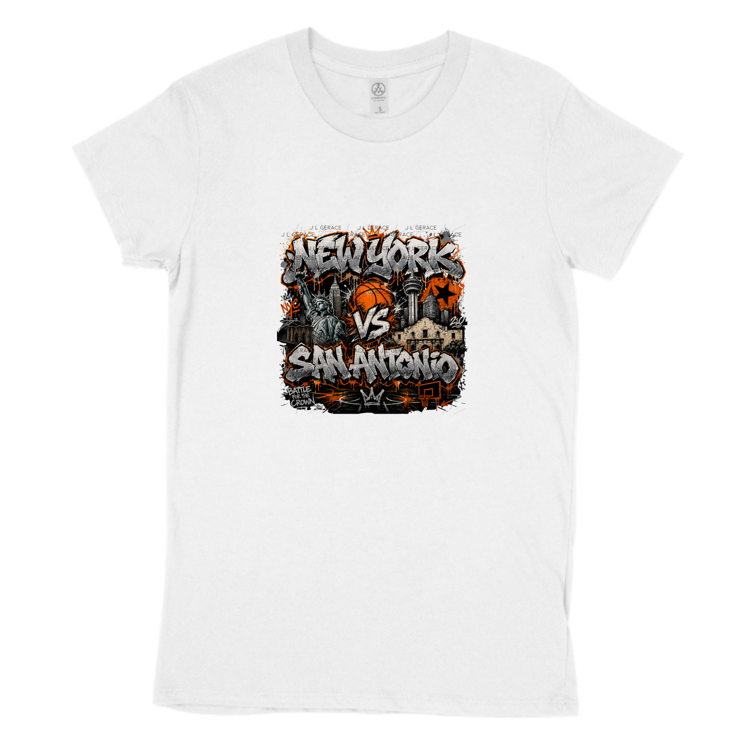 New York vs San Antonio PNG Graffiti Basketball Championship Sublimation Design