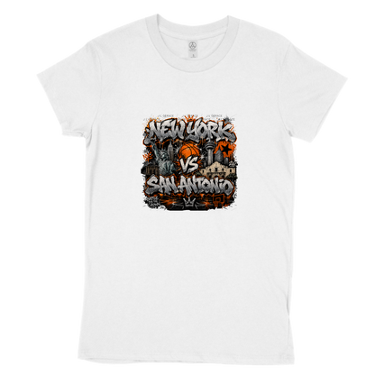 New York vs San Antonio PNG Graffiti Basketball Championship Sublimation Design