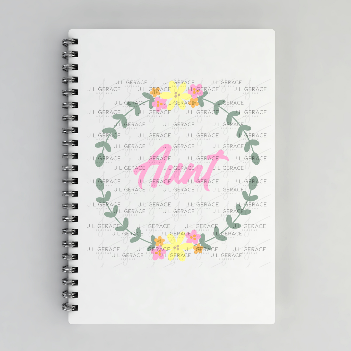 Aunt PNG – Floral Wreath Script Sublimation Design