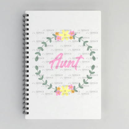 Aunt PNG – Floral Wreath Script Sublimation Design