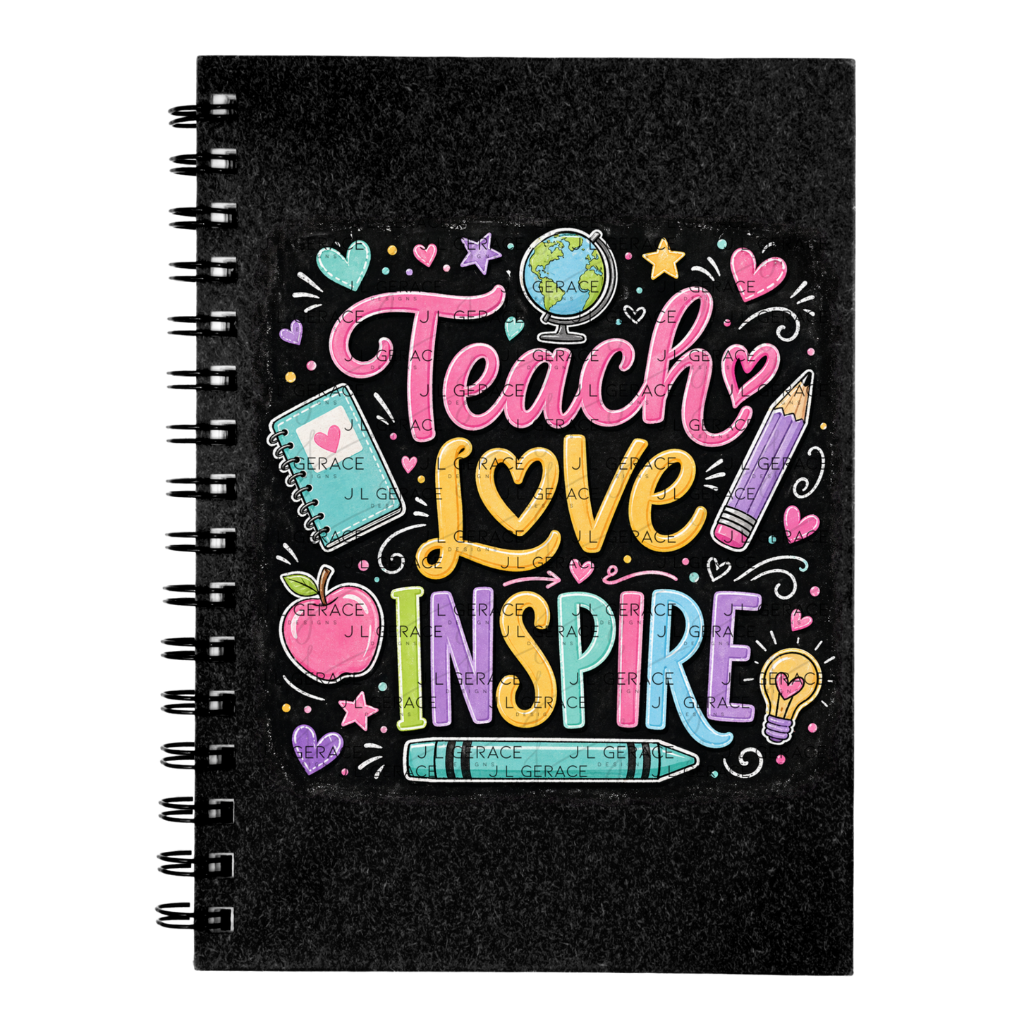 Teach Love Inspire Chalkboard Teacher PNG Digital Download