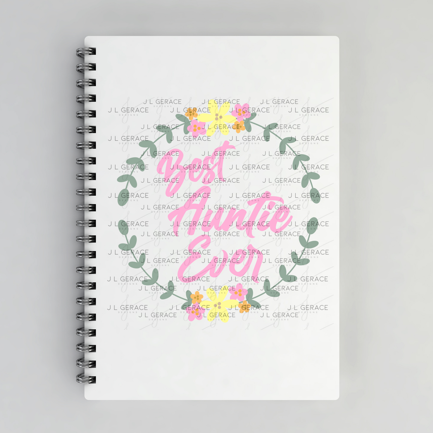 Best Auntie Ever PNG – Floral Wreath Script Sublimation Design